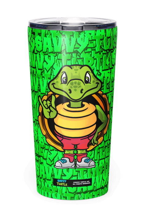 Savvy Turtle® Rock On Tumbler Neon Green