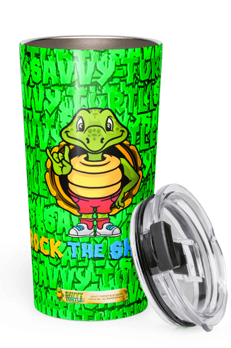 Savvy Turtle® Rock On® Neon Green Tumbler
