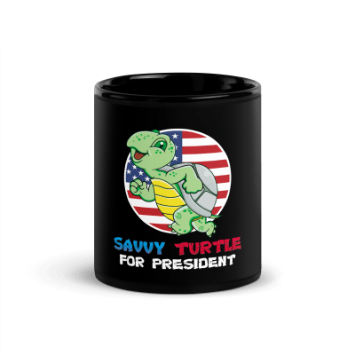 Savvy Turtle For President Vintage Coffee Mug