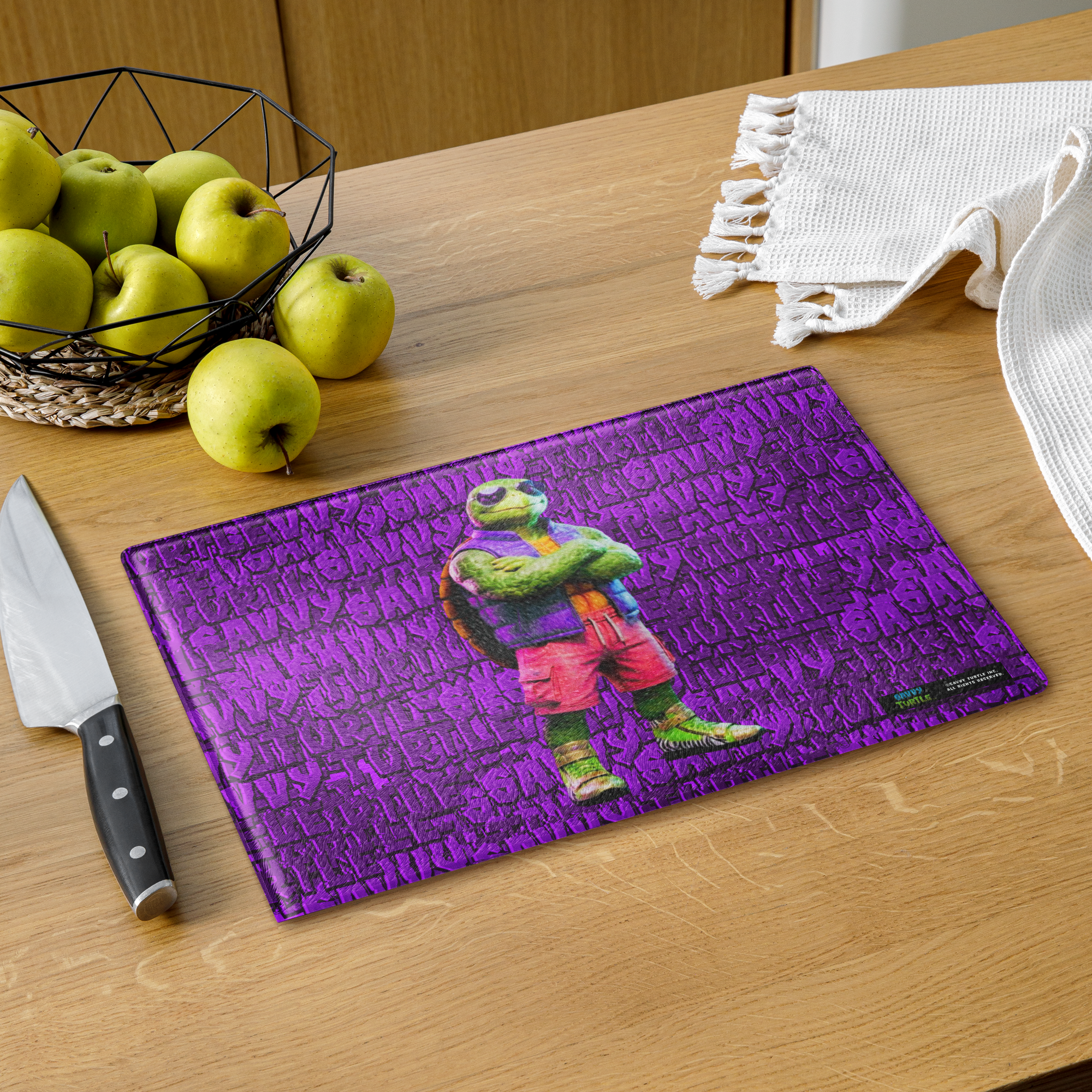 Turtle Kingdom® Jax® Glass Cutting Board