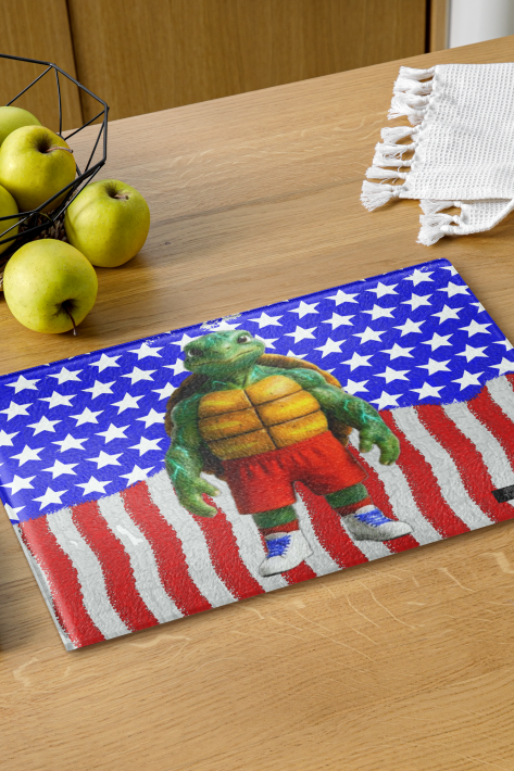 Turtle Kingdom® King Savvy Turtle® Glass Cutting Board
